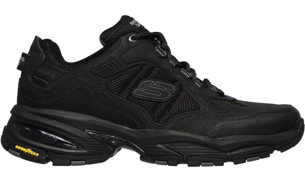 SKECHERS Men's Vigor 3.0 Arbiter Goodyear Shoes, Black, 10.5