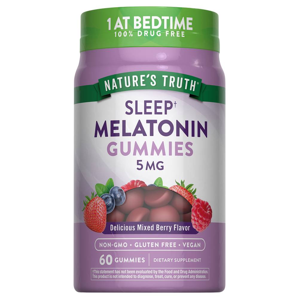 Nature's Truth Sleep Melatonin 5 mg Gummies, Mixed Berry (60 ct)