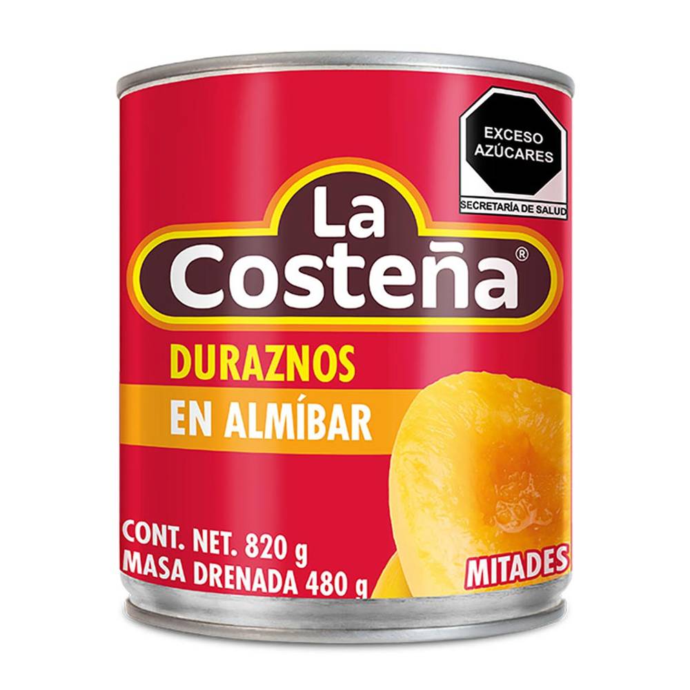 La costeña duraznos en almíbar (lata 820 g)