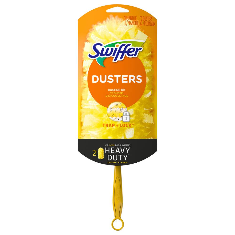 Swiffer Dusters Heavy Duty Short Handle Dusting Kit (1 handle & 2 duster)