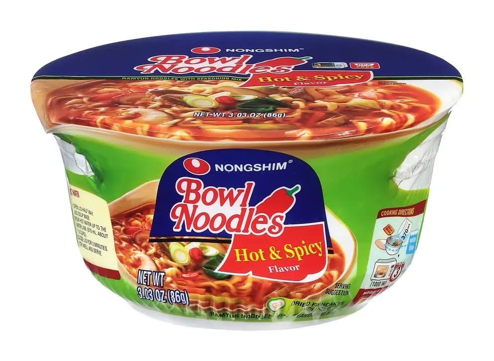 Nongshim Bowl Noodles Soup Hot Spicy