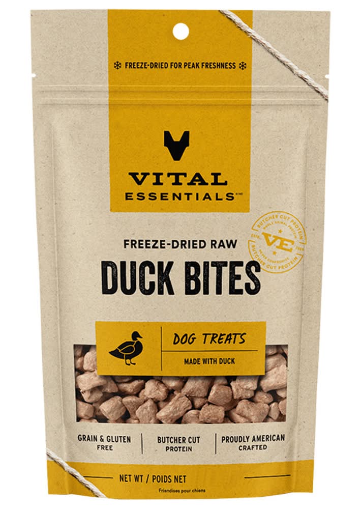 Vital Essentials Duck Bites Freeze-Dried Raw Dog Treats (2 oz)