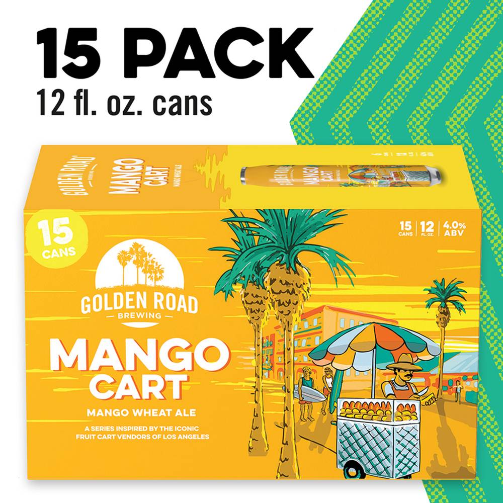 Golden Road Brewing Mango Cart Wheat Ale Beer (15 x 12 fl oz)