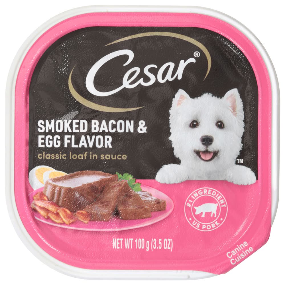 Cesar Classic Loaf in Sauce Dog Food, Smoked Bacon-Egg (3.5 oz)