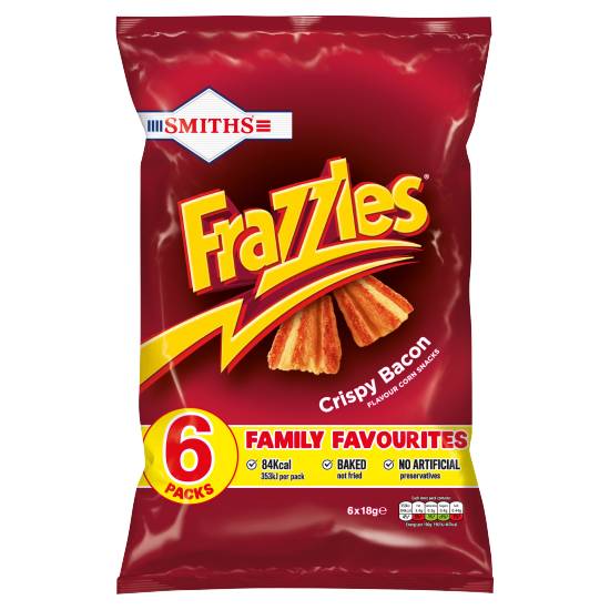 Smiths Frazzles Crispy Bacon Multipack Snacks 6x18g