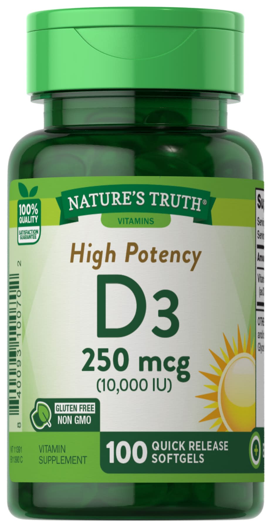 Nature's Truth Vitamin D3 High Potency Quick Release Softgels (3.6 oz)