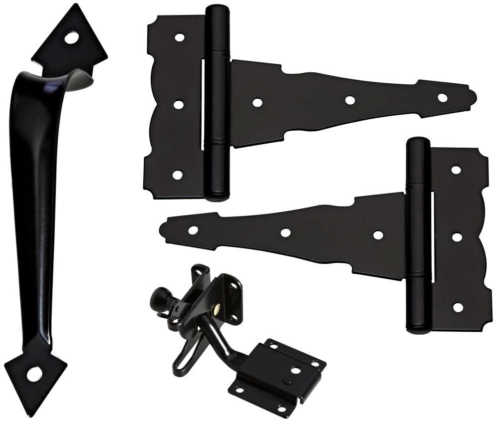 National Hardware 8-in Black Gate hardware kit