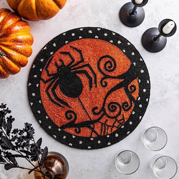 Halloween Beaded Spider Placemat