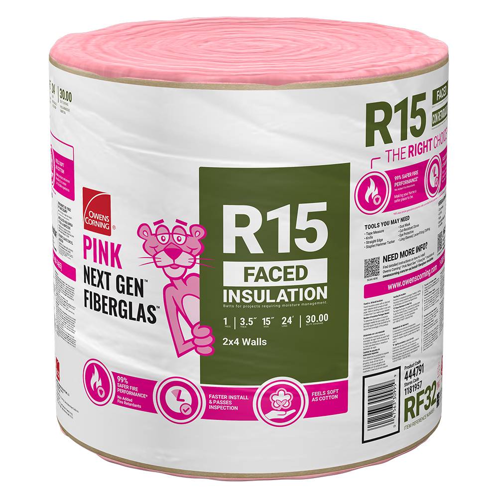 Owens Corning R-15 Kraft Faced Fiberglass Roll Insulation 30-sq ft (15-in W x 24-ft L) Individual Pack | RF32