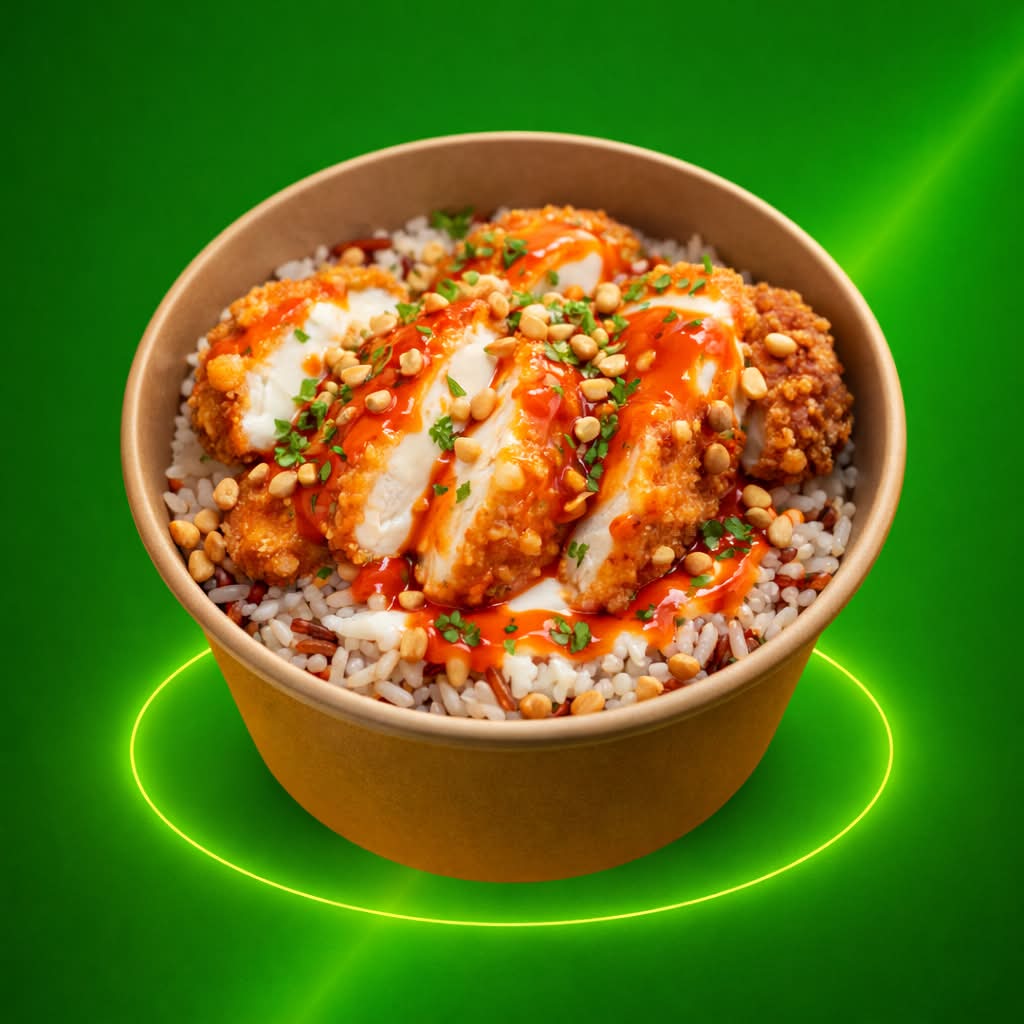 CROUSTY POULET MAROILLES SAUCE ALGERIENNE RIZ 3 SAVEURS