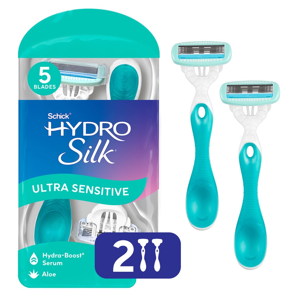 Schick Hydro Silk Ultra Sensitive Blade Disposable Razor, Women (2 ct)
