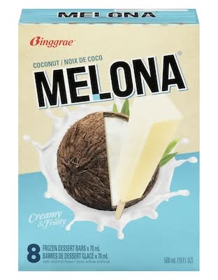 Melona Frozen Dessert Bars, Coconut (8 x 70 g)