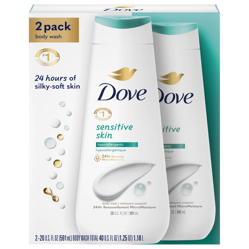 Dove Sensitive Skin Hypoallergenic Body Wash Twin pack