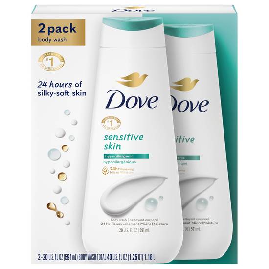 Dove Sensitive Skin Hypoallergenic Body Wash Twin pack