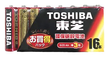 東芝ToshibaToshiba 3號AA環保碳鋅電池 - 紅 (16 入)