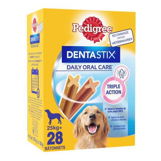 Pedigree dentastix bâtonnets hygiène bucco-dentaire pour grand chien, 28 pcs