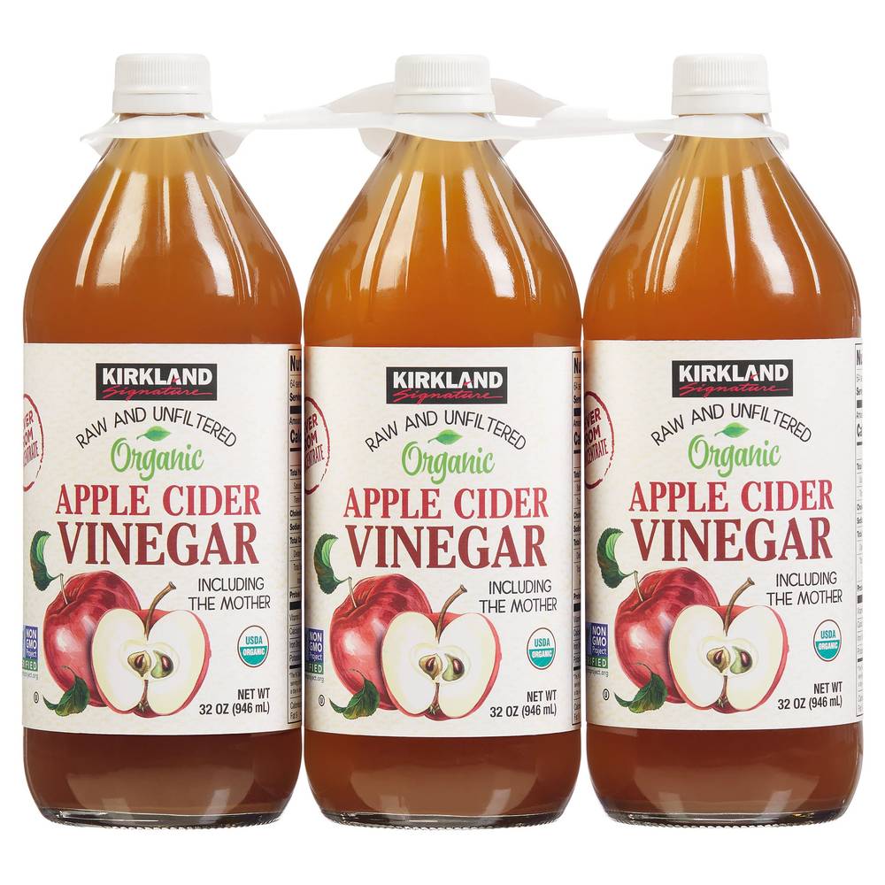 Kirkland Signature Organic Apple Cider Vinegar, 32 oz, 3-count