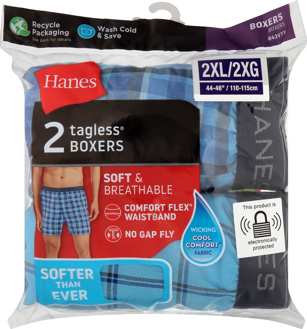 Hanes 2 Xl Soft & Breathable Tagless Boxers