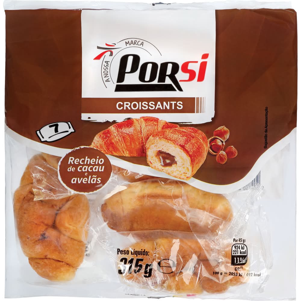 PorSi - Croissant recheado de cacau/avelã, embalagem de 315g