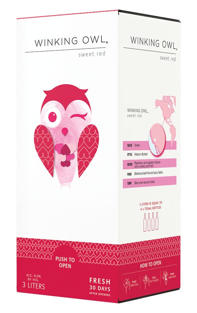 Winking Owl California Sweet Red Wine (3 L)