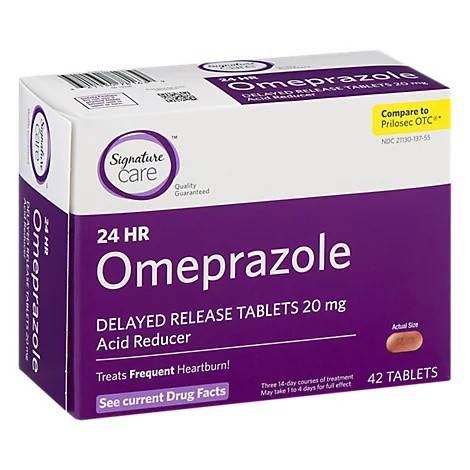 Signature Care 20 mg Omeprazole Delayed Release Acid Reducer (42 tablets)