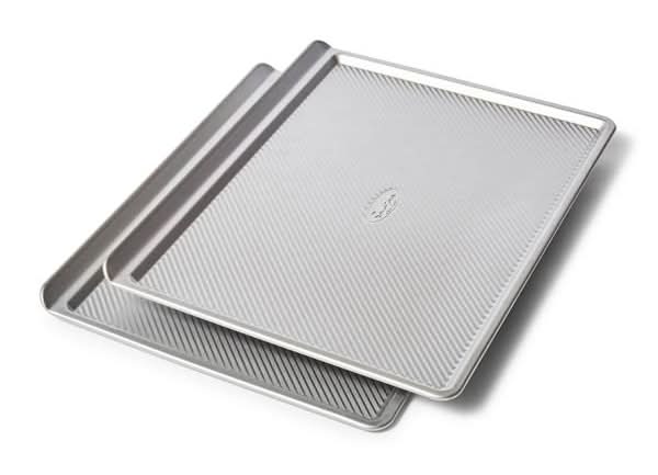 Sur La Table Platinum Pro Half Sheet Cookie Sheet Pan, Set of 2 Silver