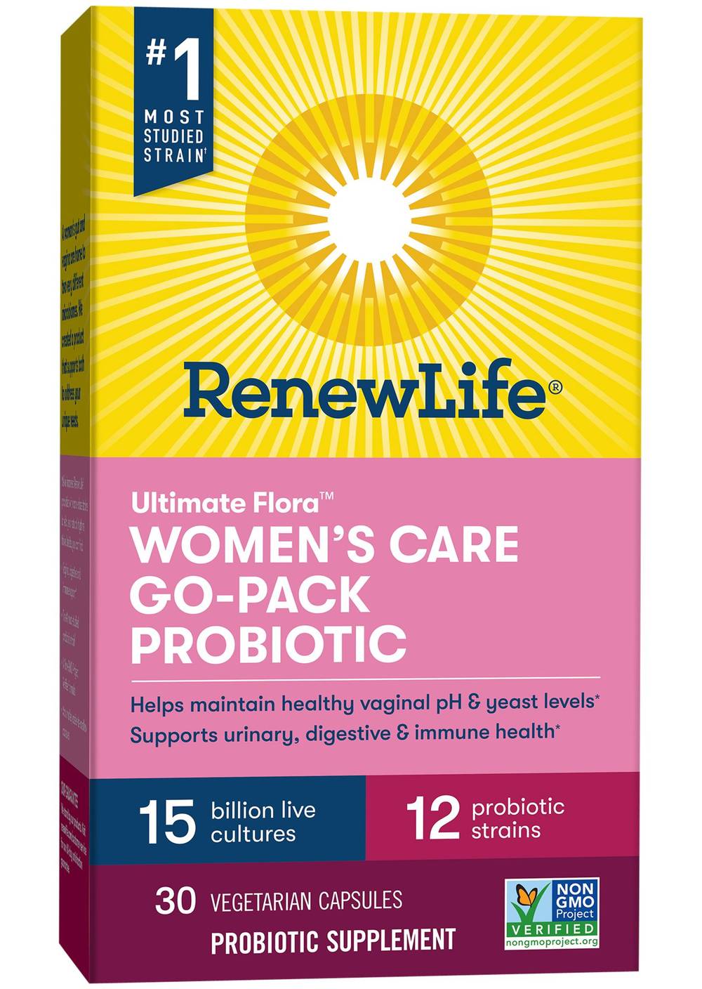 Ultimate Flora Women'S Care Probiotic Go Pack - 15 Billion Cfus (30 Vegetable Capsules)