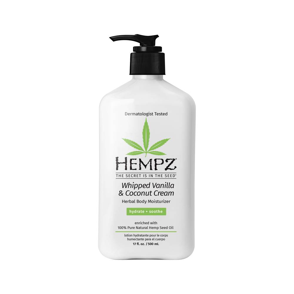 Hempz Body Moisturizer Cream, Vanilla-Coconut (17 fl oz)