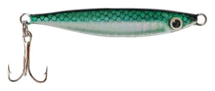 Eagle Claw Qlmmgs-20 Laser Mackerel Minnow Jig, Green/Silver, Size 6 Treble Hook, 20 Grams