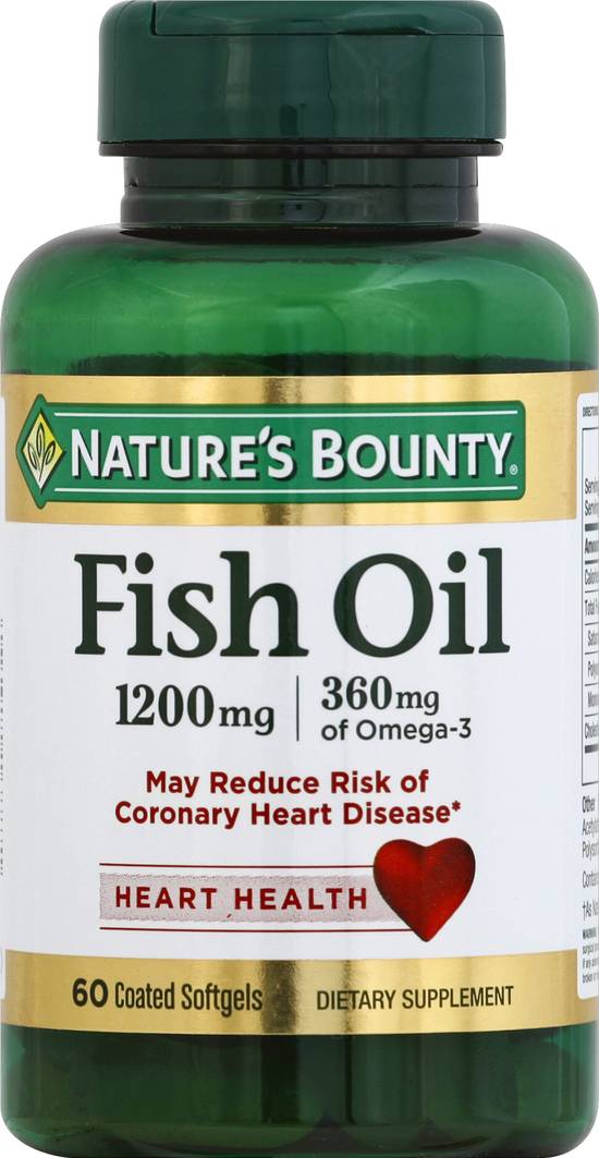 Nature's Bounty Fish Oil 1200 mg 360mg Of Omega-3 Coated Softgels
