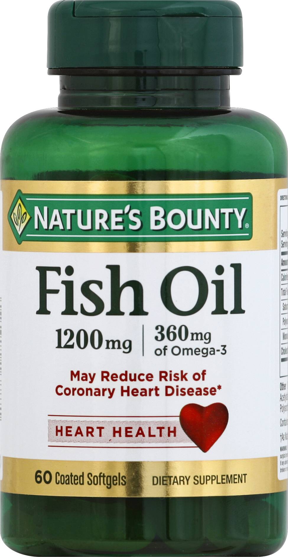 Nature's Bounty Fish Oil 1200 mg 360mg Of Omega-3 Coated Softgels (3.7 oz)