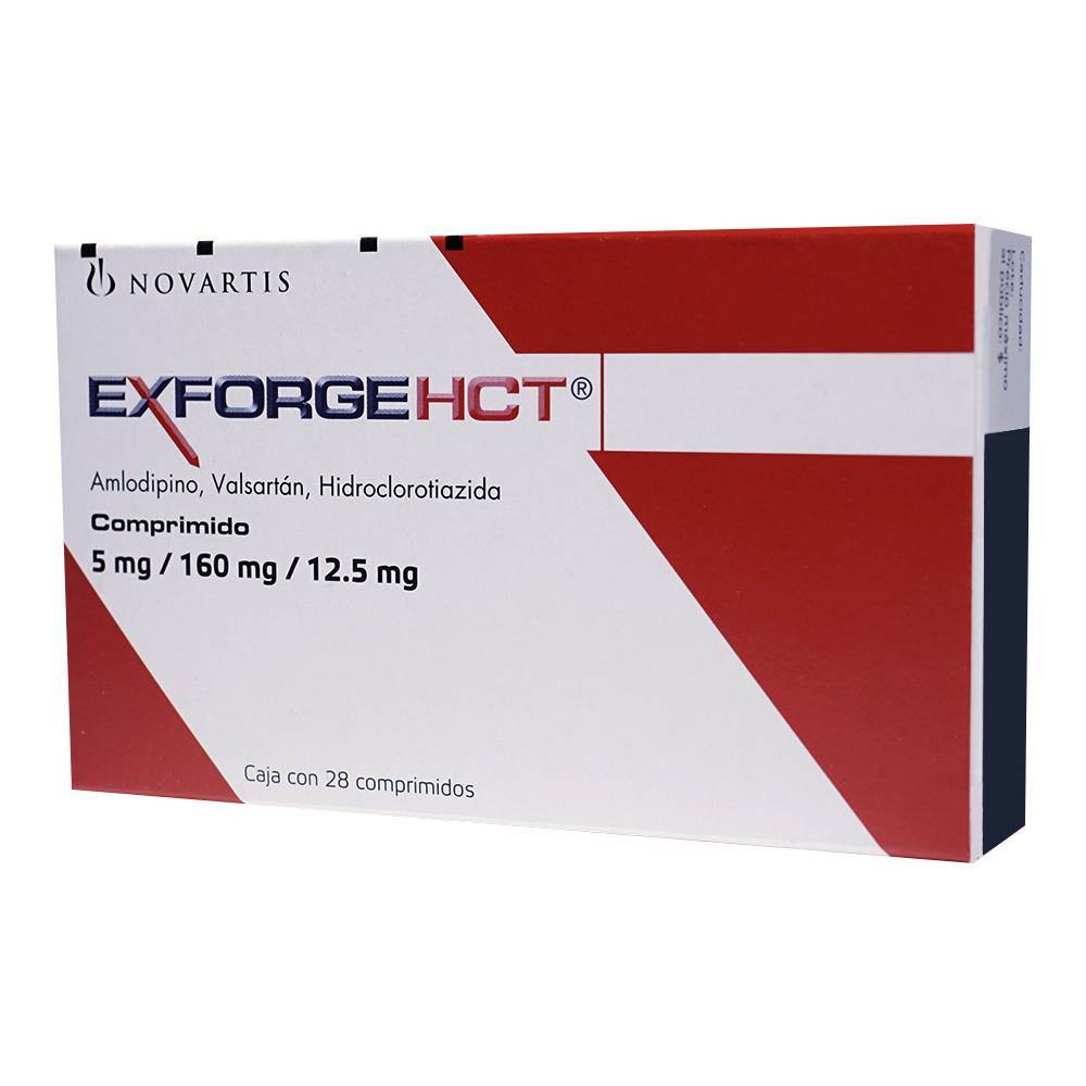 Novartis exforge hct comprimidos 5 mg / 160 mg / 12.5 mg (28 piezas)