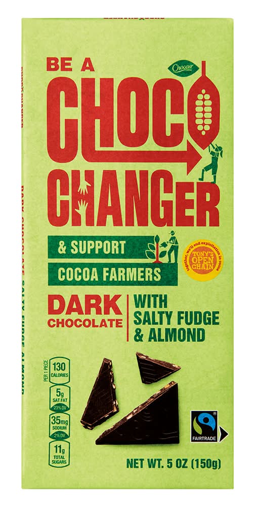 Choceur Choco Changer Dark Chocolate Bar, Salty Fudge & Almond (5 oz)