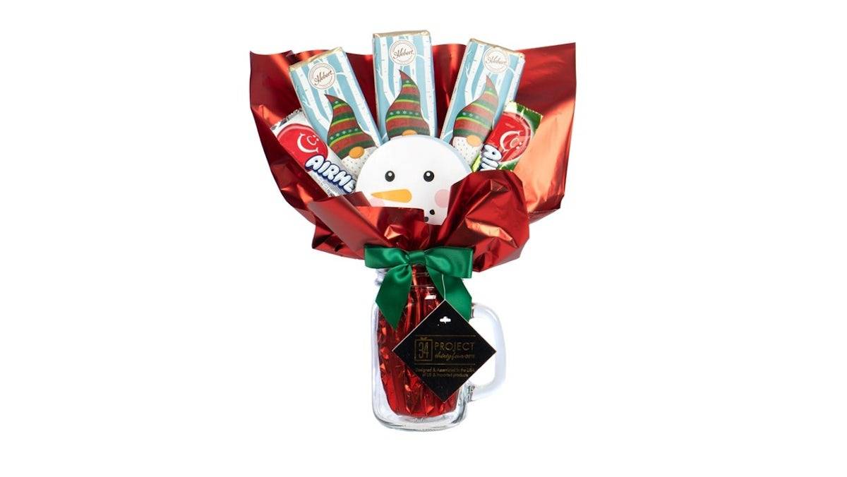 Holiday Striped Jar with Candy