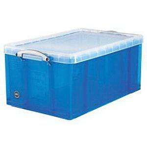Really Useful Box Liter Snap Lid Storage Bin (transparent blue)