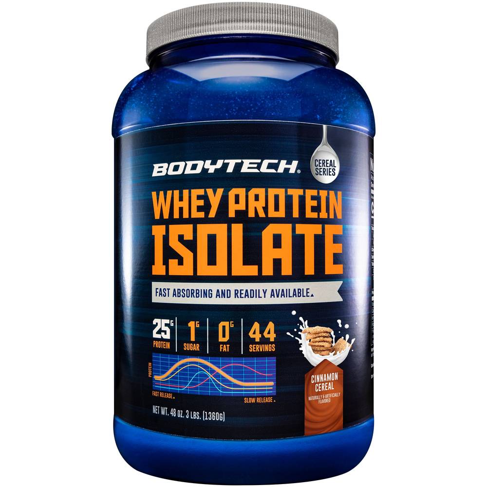 BodyTech Whey Protein Isolate Powder, Cinnamon - Cereal (3 lbs)