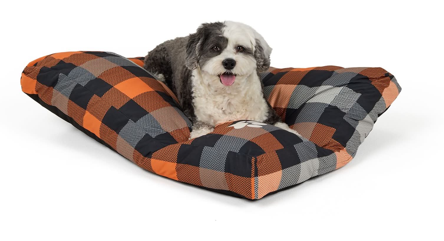 Thrills & Chills® Halloween Plaid Pillow Dog Bed, ONESIZE 36 IN L X 28 IN W (Color: Multi Color)