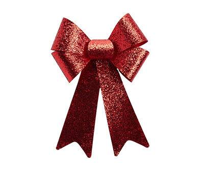 15" Red Glitter Decorative Bow