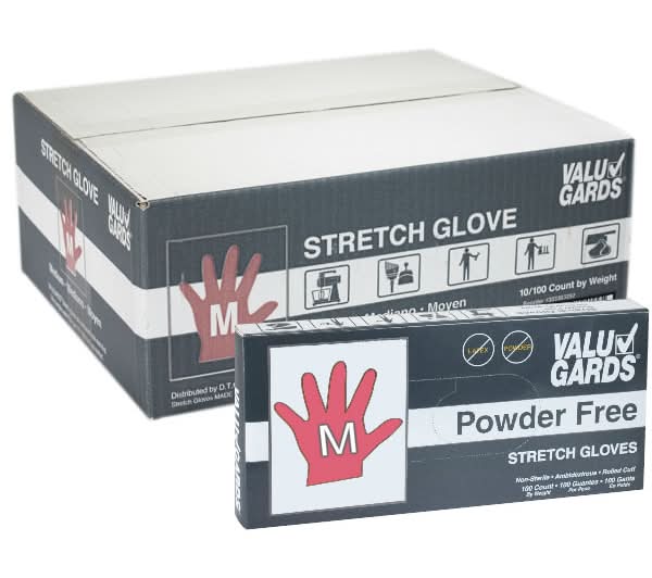 Valugards Medium Powder Free Stretch Gloves (100 ct)