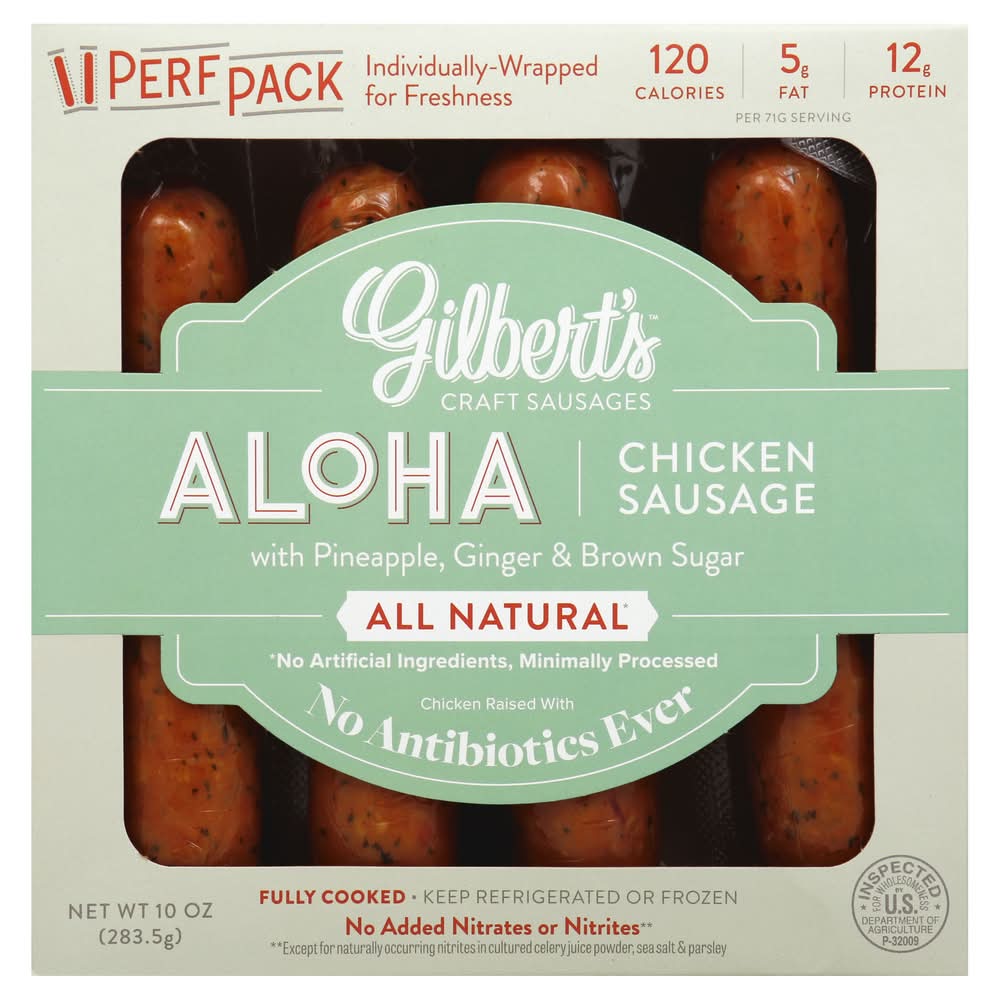 Gilbert's Aloha Chicken Sausage With Pineapple, Ginger & Brown Sugar (10 oz)