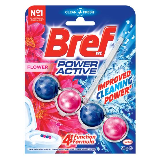 Bref Power Active Rim Block Toilet Cleaner Fresh Flowers 50g