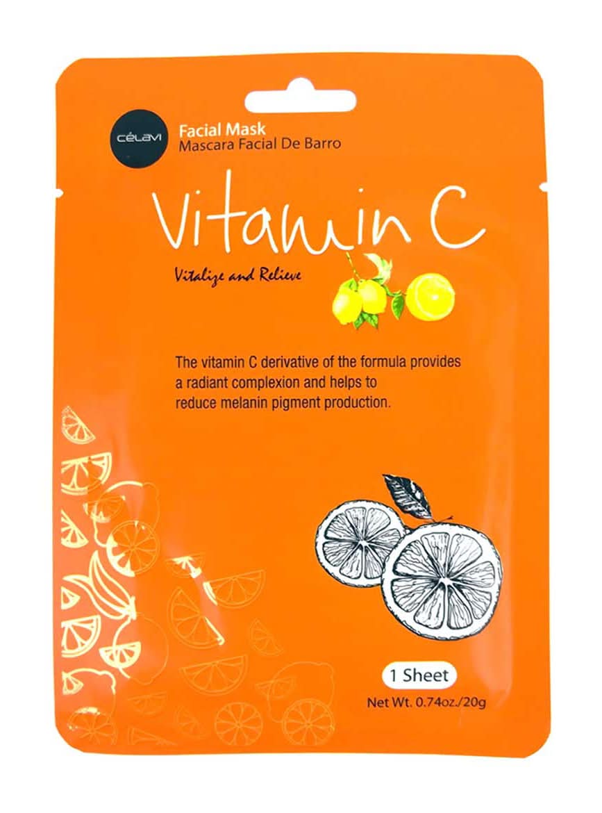 Celavi Vitamin C Facial Sheet Mask 0.74 Oz