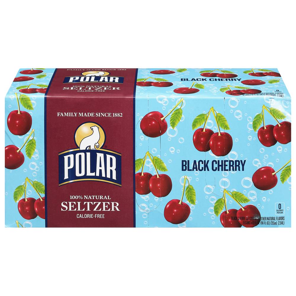 Polar 100% Natural Seltzer, Black Cherry (8 x 12 fl oz)