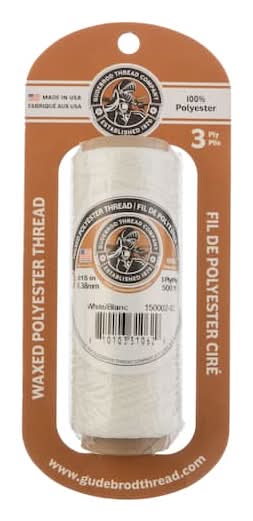 Gudebrod 0.015" Waxed Polyester Thread