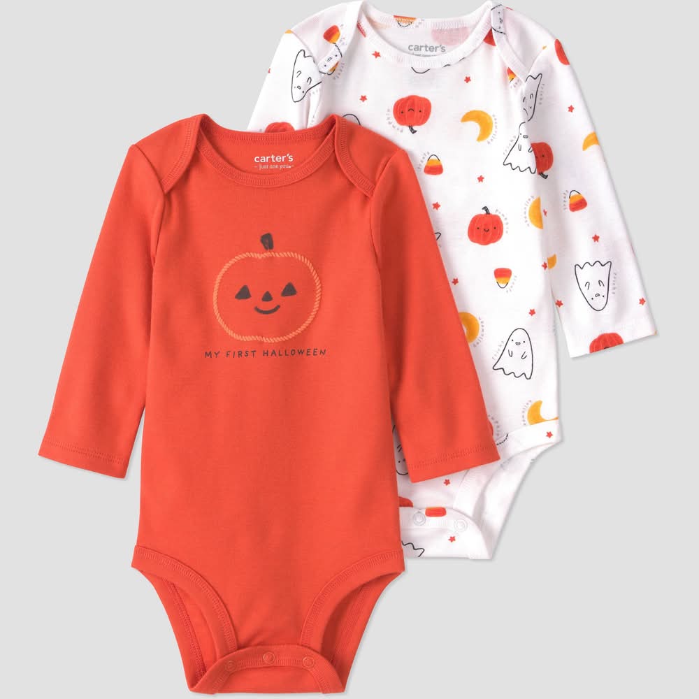 Carter's Baby My First Halloween Bodysuit, Newborn, Orange (2 ct)