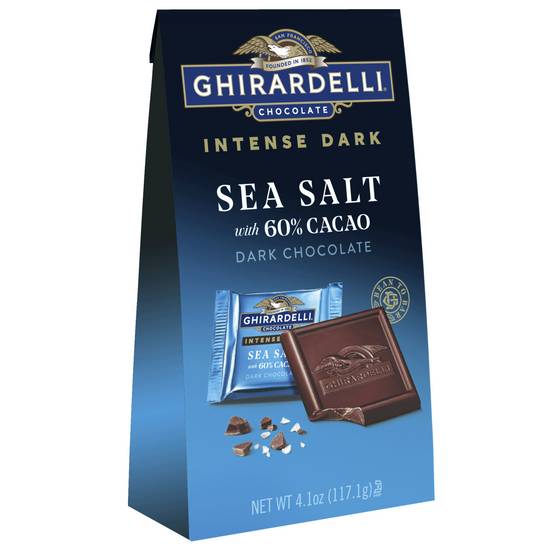 Ghirardelli Intense Dark Squares Bag - Sea Salt 60% Cacao, 4.1 oz