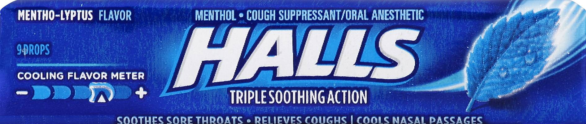 Halls Triple Soothing Action Cough Suppressant (9 ct) (mentho-lyptus)