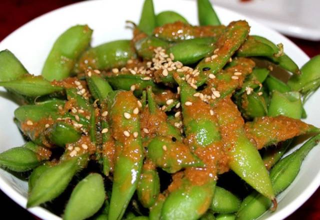 Garlic Edamame (Regular or Spicy) 
