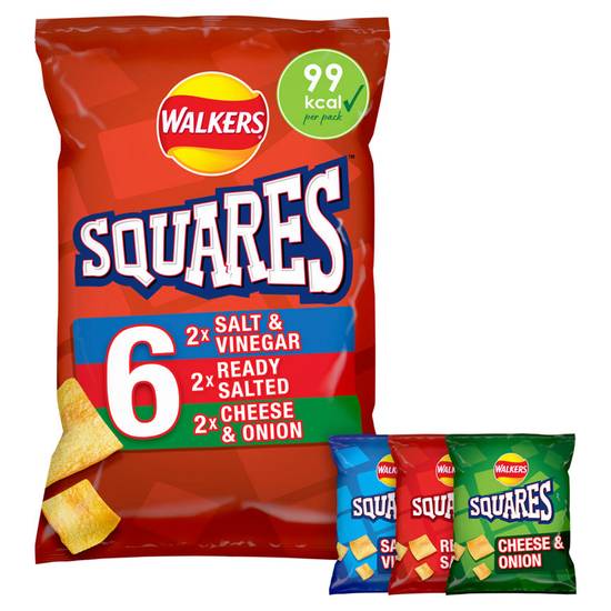 Walkers Squares Variety Multipack Snacks 6x22g