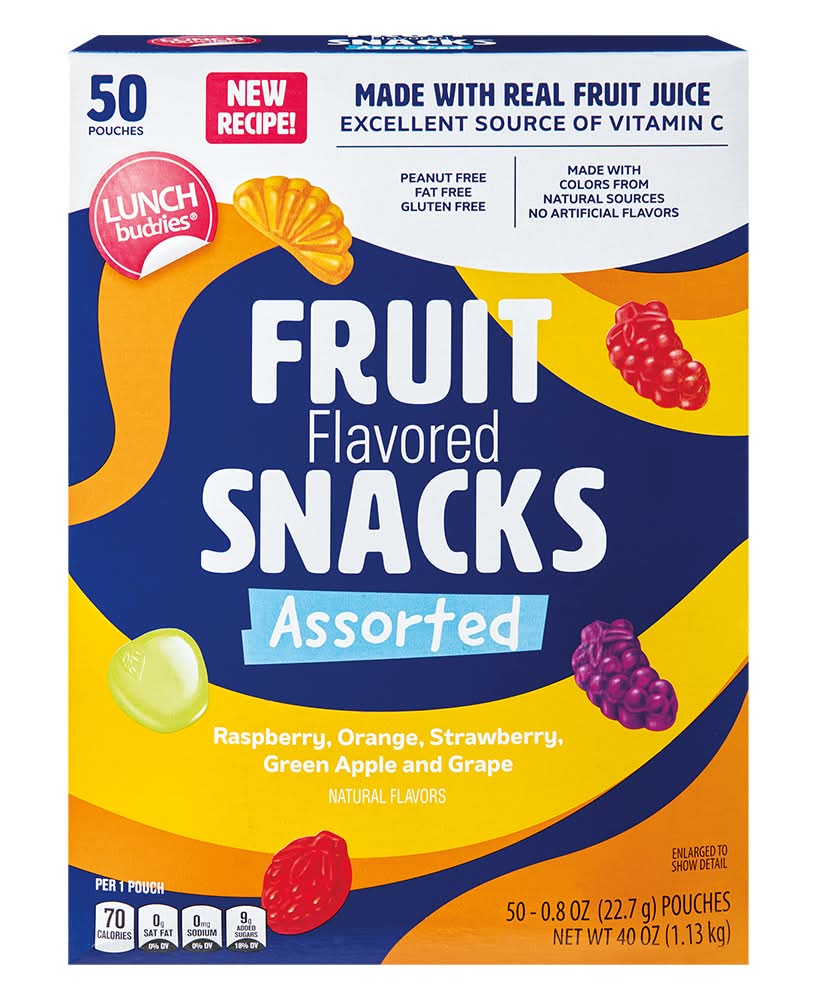 Lunch Buddies Fruit Snacks, Assorted (40 oz, 50 ct)